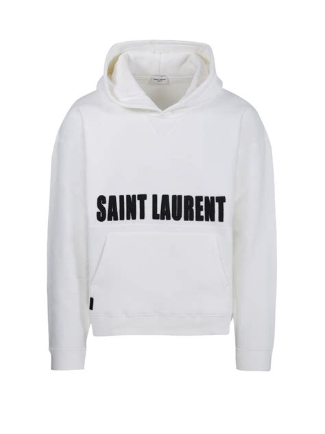 yves saint laurent white tshirts blue wrighting|Saint Laurent hoodie.